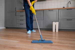 buffing hardwood floor